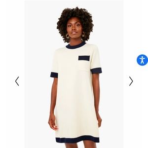 Tuckernuck Merritt Knit Dress in Off-White and Navy Size XL
